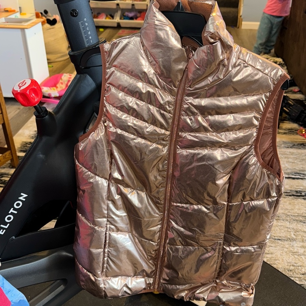 Bronze copper puffer vest